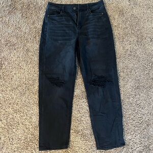 American Eagle Outfitters Black Distressed Boyfriend Jeans